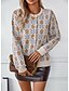 cheap Cardigans &amp; Outerwears-Women&#039;s Cardigan Crew Neck Knit Knitted Fall Winter Outdoor Fashion Streetwear Daily Long Sleeve Floral Camel Apricot