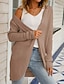 voordelige Open Voor Cardigan-Dames Trui Vest Dagelijks Casual Effen Kleur Open voorzijde Gebreid Lange mouw Lange tops breien Huis Werk Khaki Lichtgrijs Herfst Winter