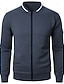 preiswerte Lässige Jacken-Herren Leichte Jacke Freizeitjacke College Jacke Täglich Urlaub Atmungsaktiv Tasche Jacquard Frühling &amp; Herbst Glatt Modisch Klassisch Ständer Standard Schwarz Burgunderrot Marineblau Khaki Dunkelgray
