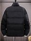 billiga Herrdunjackor och -parkas-Herr Vinterkappa Pufferjacka Vadderad jacka Ficka Polyester Dagliga kläder Datum Semester Normal Mode Ledigt Bekväm Håller värmen Höst vinter Färgblock Svart Rubinrött Armégrön Grå Pufferjacka