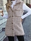 preiswerte Weste-Damen Wintermantel Mantel warm halten Knopf Brautkleider schlicht Streetstyle Feste Farbe Urlaub Arbeit Freizeitskleidung Einreihiger Verschluss Umlegekragen Lockere Passform Langarm Oberbekleidung