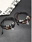 economico Gioielli da uomo-bracciali vintage da uomo in finta pelle con ciondoli in perline di legno e foglie d&#039;argento - braccialetti bohémien fatti a mano per abbigliamento casual