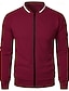 preiswerte Lässige Jacken-Herren Leichte Jacke Freizeitjacke College Jacke Täglich Urlaub Atmungsaktiv Tasche Jacquard Frühling &amp; Herbst Glatt Modisch Klassisch Ständer Standard Schwarz Burgunderrot Marineblau Khaki Dunkelgray