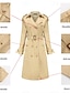 abordables Manteaux Trench-Manteau Femme Plein Air Usage quotidien Vacances Sortie Décontractées Ajustable Normal Manteau Noir Marron Kaki Automne Hiver fermeture Éclair Col rabattu Standard S M L XL 2XL