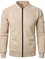 preiswerte Lässige Jacken-Herren Leichte Jacke Freizeitjacke College Jacke Täglich Urlaub Atmungsaktiv Tasche Jacquard Frühling &amp; Herbst Glatt Modisch Klassisch Ständer Standard Schwarz Burgunderrot Marineblau Khaki Dunkelgray