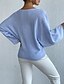 voordelige Grafische patronen en details-Dames Trui Dagelijks Casual Bloemig Grafisch Afdrukken Strakke ronde hals Gebreid Lange mouw Lange tops breien Huis Werk Dagelijks Blozend Roze blauw Herfst Winter