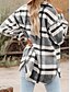 preiswerte Wintermäntel-Damen Hemdjacke Shacket warm halten Atmungsaktiv Knopf Tasche Bedruckt Brautkleider schlicht Plaid Urlaub Strasse Freizeitskleidung Ausgehen Einreihiger Verschluss Standard Umlegekragen Regular Fit