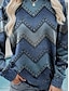 economico Top a Strisce e Geometrici-pullover da donna con cerniera geometrica girocollo manica lunga anelastico primavera autunno comodo traspirante tessuto morbido