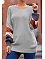 cheap Graphic Patterns &amp; Details-Women&#039;s Sweater Casual Striped Print V Neck Knitted Long Sleeve Long Tops Knit Outdoor Work Daily Pink Blue Fall Winter