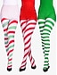 billige Juletilbehør-tights med stripete candy cane for kvinner – festlige julestrømper til fester og cosplay