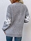 baratos Cardigã Aberto Frontal-cardigan feio feminino frente aberta malha malha texturizada outono inverno ano novo moda streetwear diário manga longa floco de neve rosa cinza claro