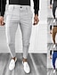 ieftine Pantaloni Chinos-Bărbați Costume Pantaloni conici Pantaloni chinez Nasturi Buzunar Simplu Confort Oficial Petrecere Muncă Modă Stil Clasic Negru Alb Micro-elastic