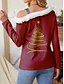 abordables Chemises Pour Femme-Femme Chemisier Soirée Noël Noël manche longue Vin Automne Hiver