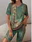 preiswerte grafische Nachtwäsche-Damen-Tunika-Oberteil mit V-Ausschnitt, floralem Paisley-Print, asymmetrischem Saum, lässig, böhmisch, kurze Ärmel, Frühling, Sommer, vielseitige Kleidung