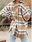preiswerte Wintermäntel-Damen Hemdjacke Shacket warm halten Atmungsaktiv Knopf Tasche Bedruckt Brautkleider schlicht Plaid Urlaub Strasse Freizeitskleidung Ausgehen Einreihiger Verschluss Standard Umlegekragen Regular Fit