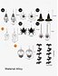 cheap Halloween Accessories-Halloween Spider, Skeleton Hand, Witch Hat, and Web Earrings Set – Festive Drop Dangle Earrings for Halloween Costumes