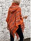 abordables Boléros et capes-Femme Cape Décontractées Rayé Col V Capuche Franges Sans Manches Hauts longs Tricoter Formel Extérieur Sortie Marron Rouge Blanche Automne Hiver