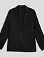 voordelige Heren Elite Buitenkleding-Voor heren Kostuums Formeel Bruiloft Vuosipäivä Gevoerd Dagelijks Jasje / jack Lente &amp; Herfst 100% linnen Effen Kleur Zak Knop Comfortabel Open voorzijde Blazer Zwart