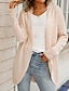 voordelige Open Voor Cardigan-Dames Trui Vest Dagelijks Casual Effen Kleur Open voorzijde Gebreid Lange mouw Lange tops breien Huis Werk Khaki Lichtgrijs Herfst Winter