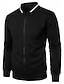preiswerte Lässige Jacken-Herren Leichte Jacke Freizeitjacke College Jacke Täglich Urlaub Atmungsaktiv Tasche Jacquard Frühling &amp; Herbst Glatt Modisch Klassisch Ständer Standard Schwarz Burgunderrot Marineblau Khaki Dunkelgray