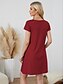 preiswerte Damen Nachthemden und Sleepshirts-Damen-Schlafanzug mit Katze, schlichter Rundhalsausschnitt, kurze Ärmel, Sommer-/Frühlings-Home-Outfits