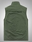 billiga Gilets-Herr Väst Gilet Fiskeväst Vandringsväst Dagligen Datum Semester Mode Ledigt Vår &amp; sommar Nät Ficka Polyester Andningsfunktion Bekväm Slät Dragkedja Hög krage Normal Svart Kaki Armégrön Mörkblå Väst
