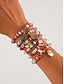 baratos Jóias Masculinas-conjunto de pulseiras de contas de charme de natal – pulseiras festivas vermelhas, verdes e brancas empilhadas com papai noel, árvore e pingentes de presente – perfeitas para moda e presentes de Natal