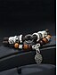 economico Gioielli da uomo-bracciali vintage da uomo in finta pelle con ciondoli in perline di legno e foglie d&#039;argento - braccialetti bohémien fatti a mano per abbigliamento casual