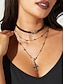 cheap Halloween Accessories-Gothic Layered Cross Choker Necklace for Women – Halloween Costume Jewelry, Black Leather and Chain Design