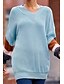cheap Graphic Patterns &amp; Details-Women&#039;s Sweater Casual Striped Print V Neck Knitted Long Sleeve Long Tops Knit Outdoor Work Daily Pink Blue Fall Winter