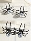 cheap Halloween Accessories-Halloween Spider Earrings with Pearl Accent - Statement Gothic Jewelry for Cosplay, Costume Parties, and Halloween Events
