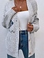 baratos Cardigã Aberto Frontal-cardigan feio feminino frente aberta malha malha texturizada outono inverno ano novo moda streetwear diário manga longa floco de neve rosa cinza claro