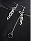 cheap Halloween Accessories-Gothic Skeleton Dangle Earring with Ear Cuff, Vintage Silver Halloween Jewelry for Cosplay and Punk Fashion