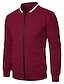 preiswerte Lässige Jacken-Herren Leichte Jacke Freizeitjacke College Jacke Täglich Urlaub Atmungsaktiv Tasche Jacquard Frühling &amp; Herbst Glatt Modisch Klassisch Ständer Standard Schwarz Burgunderrot Marineblau Khaki Dunkelgray