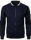 preiswerte Lässige Jacken-Herren Leichte Jacke Freizeitjacke College Jacke Täglich Urlaub Atmungsaktiv Tasche Jacquard Frühling &amp; Herbst Glatt Modisch Klassisch Ständer Standard Schwarz Burgunderrot Marineblau Khaki Dunkelgray