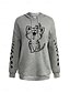 abordables Sudadera-Sudadera con capucha para mujer, sudadera con capucha con estampado de gato para uso diario, informal, de manga larga, microelástica, cómoda, transpirable, de tejido suave para otoño e invierno