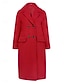abordables Manteaux d&#039;Hiver-Femme Manteau d&#039;hiver Manteau Cape / Capes Coupe Vent Chaud Poche Décontractées Style de rue Plein Vacances Travail Plein Air Usage quotidien Boutonnage Simple Col rabattu Ample manche longue