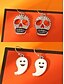 cheap Halloween Accessories-Halloween Spider, Skeleton Hand, Witch Hat, and Web Earrings Set – Festive Drop Dangle Earrings for Halloween Costumes