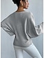 voordelige Grafische patronen en details-Dames Trui Dagelijks Casual Bloemig Grafisch Afdrukken Strakke ronde hals Gebreid Lange mouw Lange tops breien Huis Werk Dagelijks Blozend Roze blauw Herfst Winter
