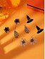 cheap Halloween Accessories-Halloween Spider, Skeleton Hand, Witch Hat, and Web Earrings Set – Festive Drop Dangle Earrings for Halloween Costumes
