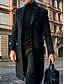 economico Trench da uomo-Per maschio Cappotto Trench Da tutti i giorni Fibbia Autunno inverno Tinta unita / tinta unita Comodo Bavero Lungo Cammello Nero Grigio Giacca