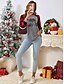 preiswerte T-Shirts für Damen-Damen T-Shirt Weihnachten Alltag Casual Langarm Grau Herbst Winter