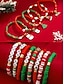 baratos Jóias Masculinas-conjunto de pulseiras de contas de charme de natal – pulseiras festivas vermelhas, verdes e brancas empilhadas com papai noel, árvore e pingentes de presente – perfeitas para moda e presentes de Natal