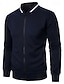 preiswerte Lässige Jacken-Herren Leichte Jacke Freizeitjacke College Jacke Täglich Urlaub Atmungsaktiv Tasche Jacquard Frühling &amp; Herbst Glatt Modisch Klassisch Ständer Standard Schwarz Burgunderrot Marineblau Khaki Dunkelgray