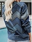 economico Top a Strisce e Geometrici-pullover da donna con cerniera geometrica girocollo manica lunga anelastico primavera autunno comodo traspirante tessuto morbido