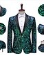cheap Party Blazer-Men&#039;s Blazer Jacket Tuxedo Party Sparkle Sequin Polka Dot Blazer Black White Green Standard Fit Single Breasted One-button