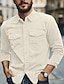 cheap Men&#039;s Casual Shirts-Men&#039;s Shirt Summer Shirt Button Up Shirt Corduroy Shirt Black White Navy Blue Long Sleeve Plain Turndown Casual Daily Button-Down Clothing Apparel Fashion Streetwear Classic