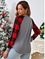 preiswerte T-Shirts für Damen-Damen T-Shirt Weihnachten Alltag Casual Langarm Grau Herbst Winter