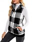 preiswerte Puffers &amp; Parka-Damen Fleecejacke Fleece-Weste Teddy-Mantel warm halten Atmungsaktiv Zip Tasche Innenfutter aus Fleece Brautkleider schlicht Plaid Urlaub Strasse Freizeitskleidung Ausgehen Reisverschluss Standard