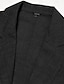 voordelige Heren Elite Buitenkleding-Voor heren Kostuums Formeel Bruiloft Vuosipäivä Gevoerd Dagelijks Jasje / jack Lente &amp; Herfst 100% linnen Effen Kleur Zak Knop Comfortabel Open voorzijde Blazer Zwart